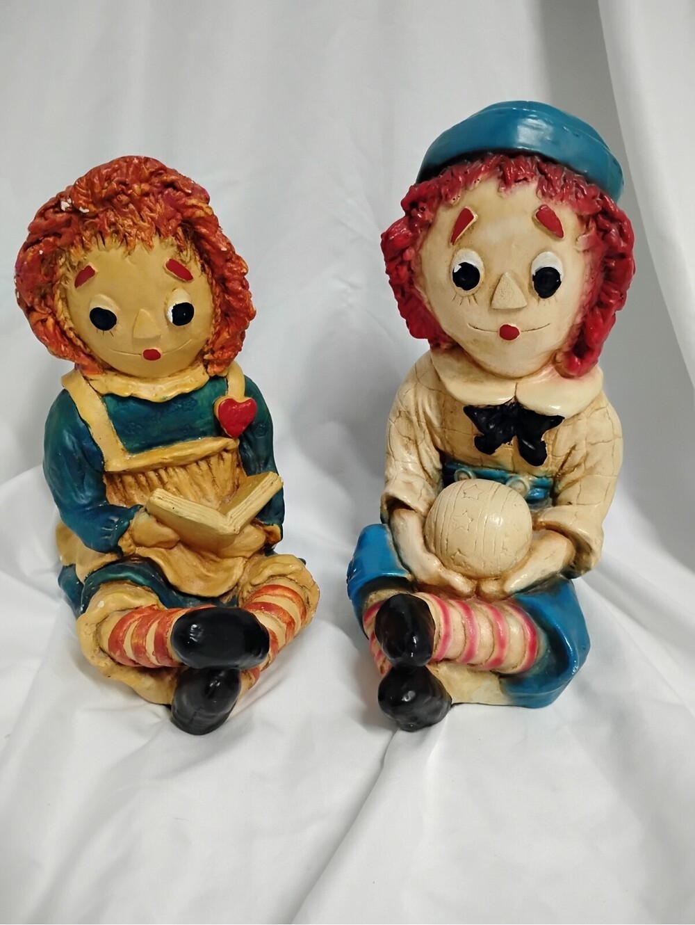 Mid century Vintage Raggedy Ann and Andy Chalkware Children’s room Decor